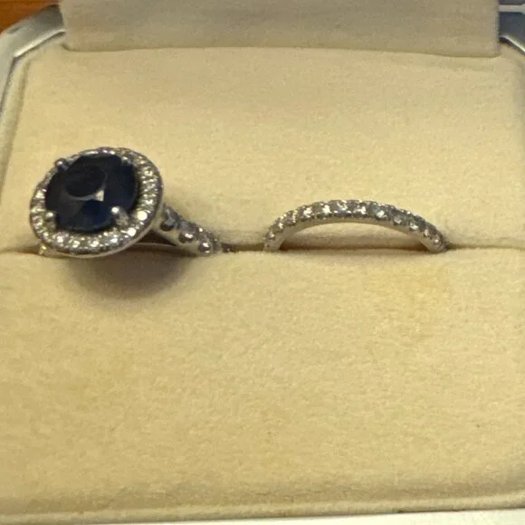 Men's Wedding Band and Matching Women's Engagement Ring/Wedding Band